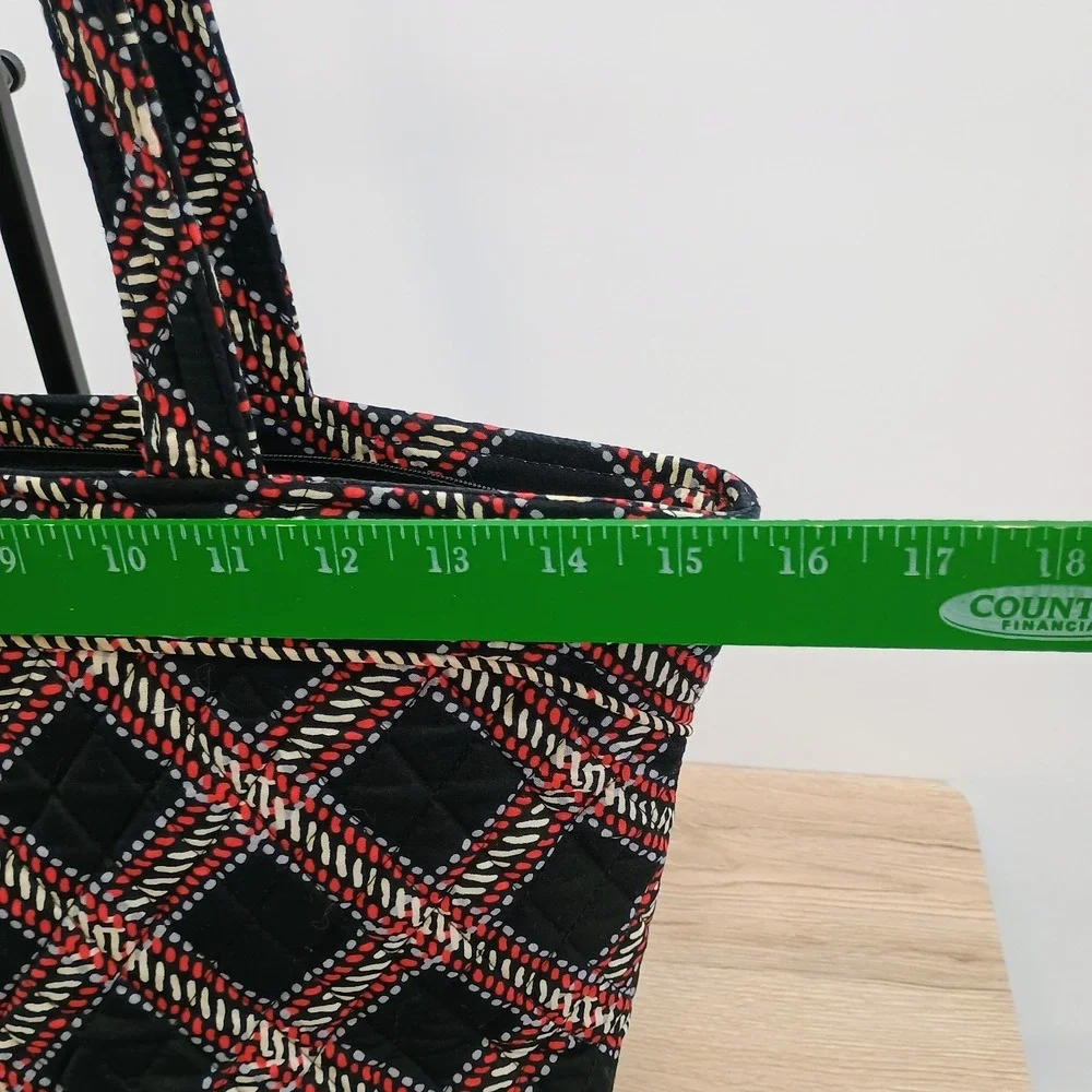 Vera Bradley Minsk Plaid Shoulder Tote Quilted Cotton Bag And Cosmetic Case Set